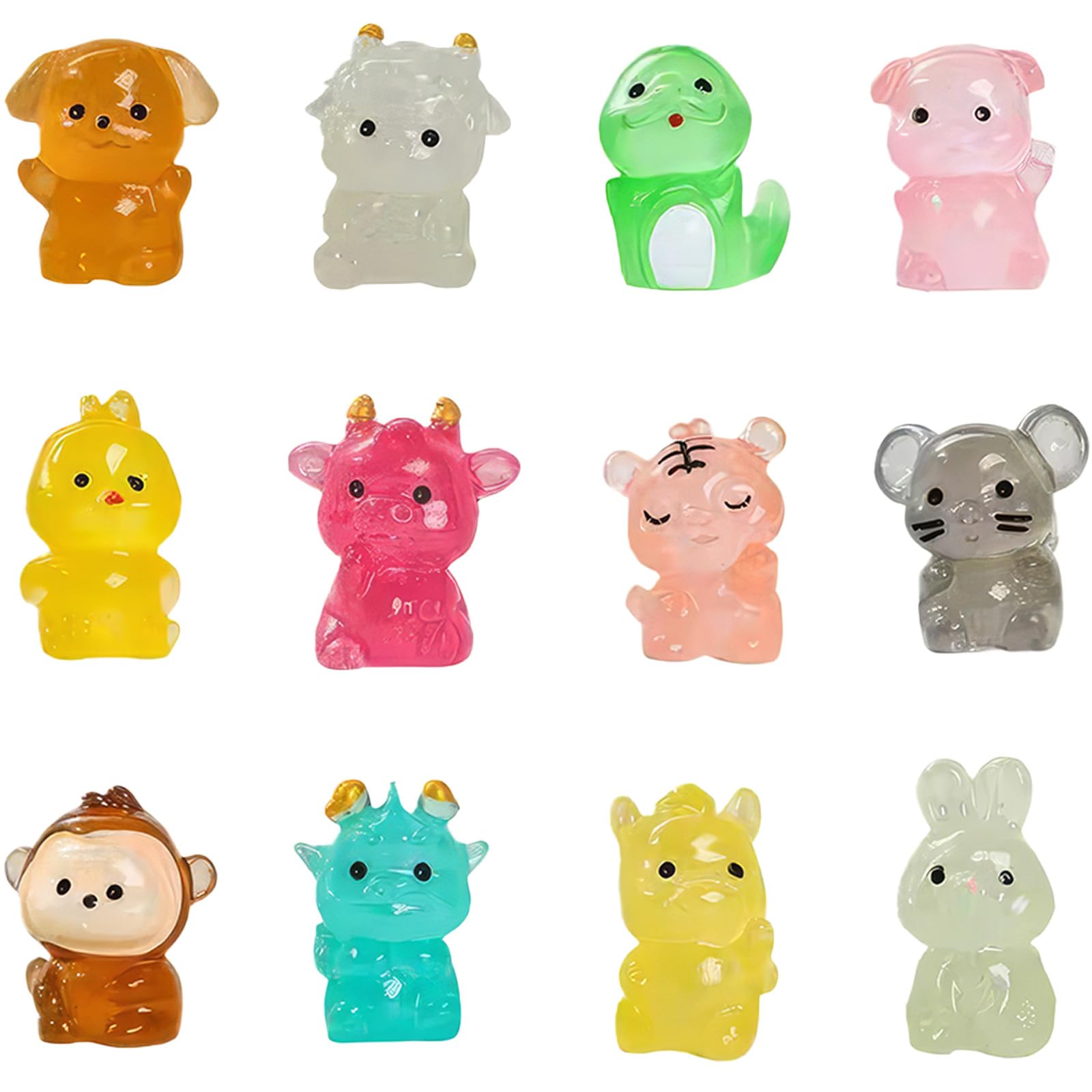 Tqcplfdiddo Dark 12Pcs Luminous Resin Animals, Mini Resin Animals, Small Resin Animals, Tiny Resin Animals, Mini Animals, Tiny Animals For Diy Miniature Garden Landscape Dollhouse Home Decoration Phone Case
