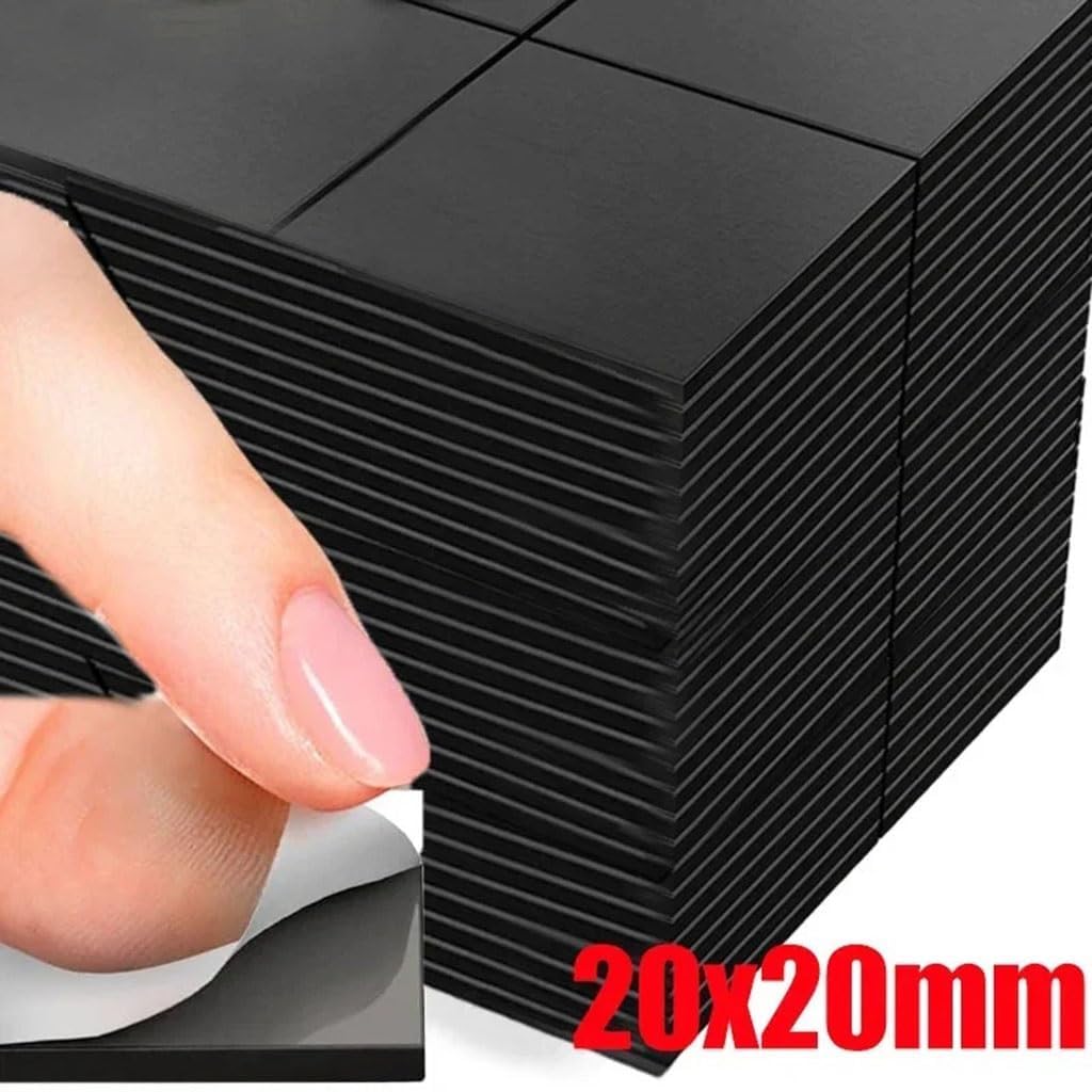 20PCS Self Adhesive Magnets Square Magnetic Sheets Soft Magnetic Sheet for Household Refrigerator DIY Craft Fridge Decor(30x30mm,100PCS)