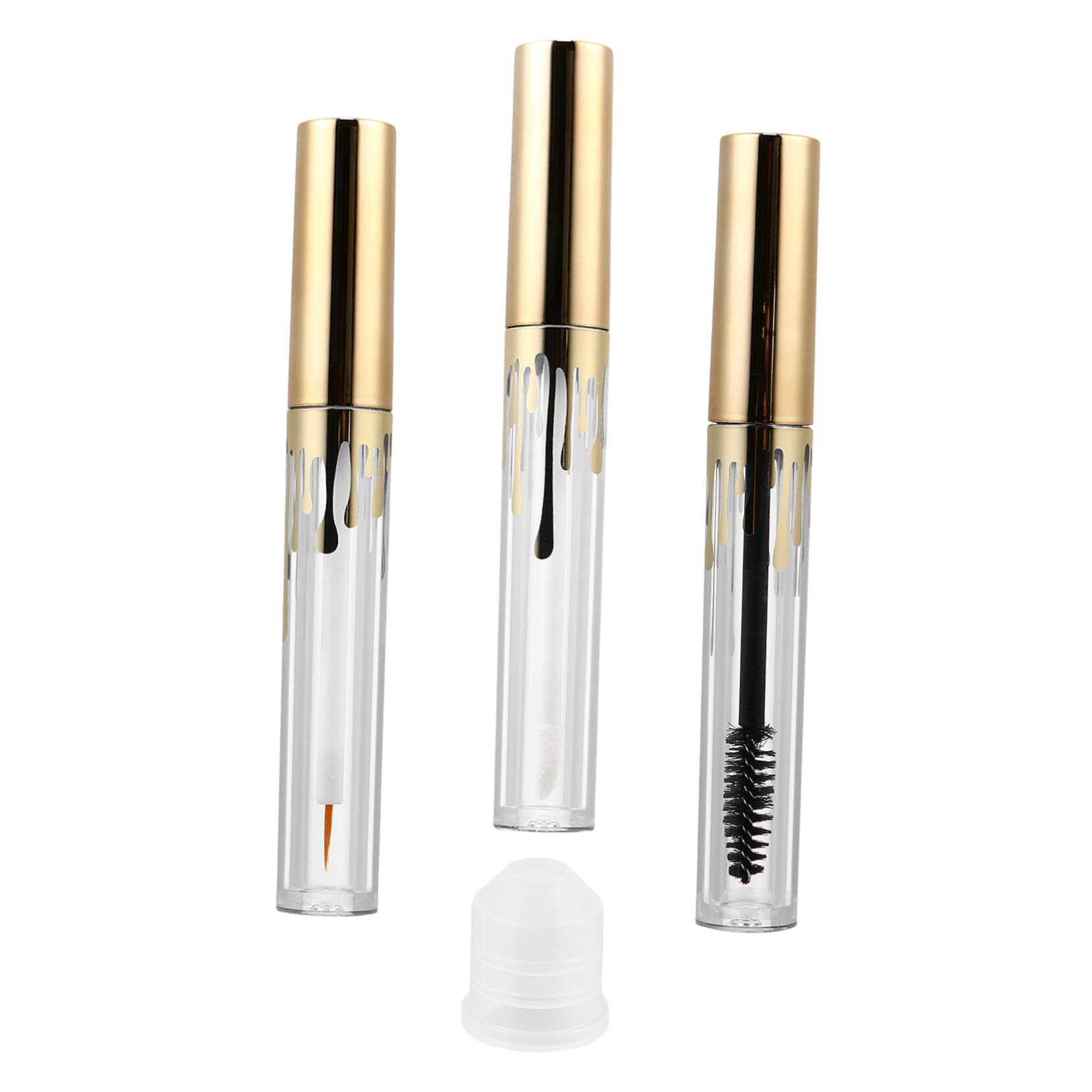minkissy 3pcs Makeup Bottle Empty Lip Gloss Containers Eyelash Growth Oil Tube Mascara Sample Bottle Dispenser Container Clear Lip Balm Clear Container with Lid Mascara Bottle Mascara Tube