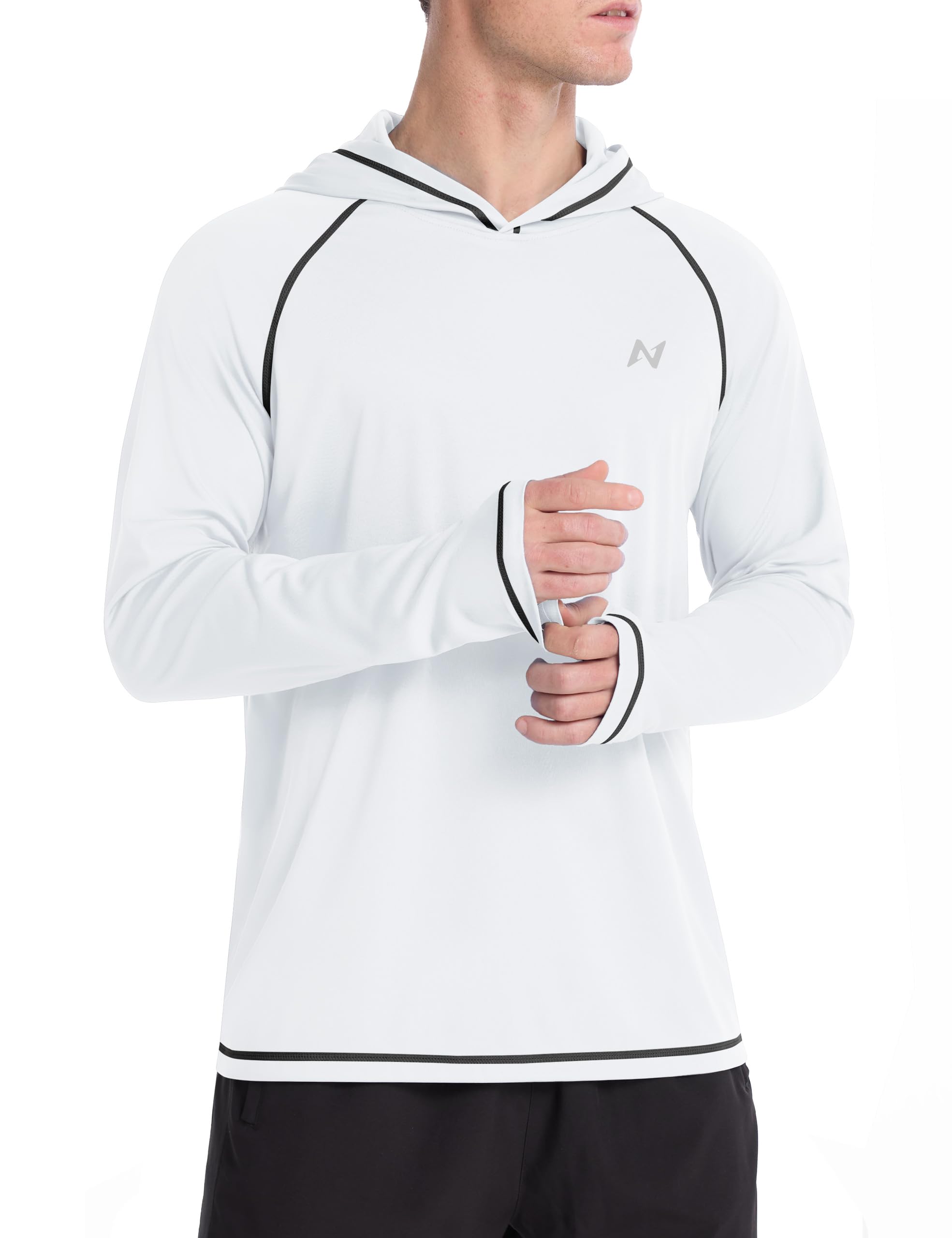 isnowood Sun Shirt UPF 50+ Men's Fishing Shirt Long Sleeve UV Protection Hoodie Rash Guard for Swimming Running Hiking Light