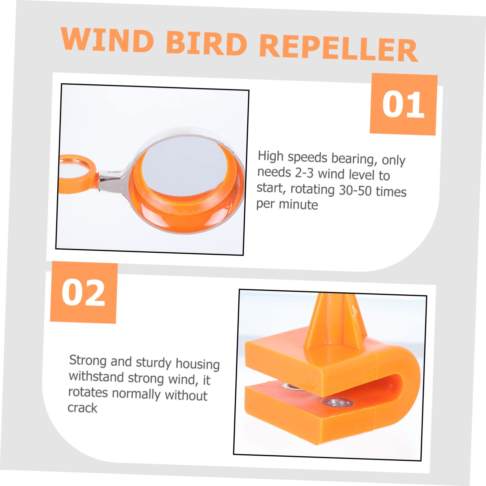 3pezzi Dispositivo Antibird Per e Cortili Spaventapasseri e Resistente Atmosferici Rotazione Per Allontanare e Piccioni