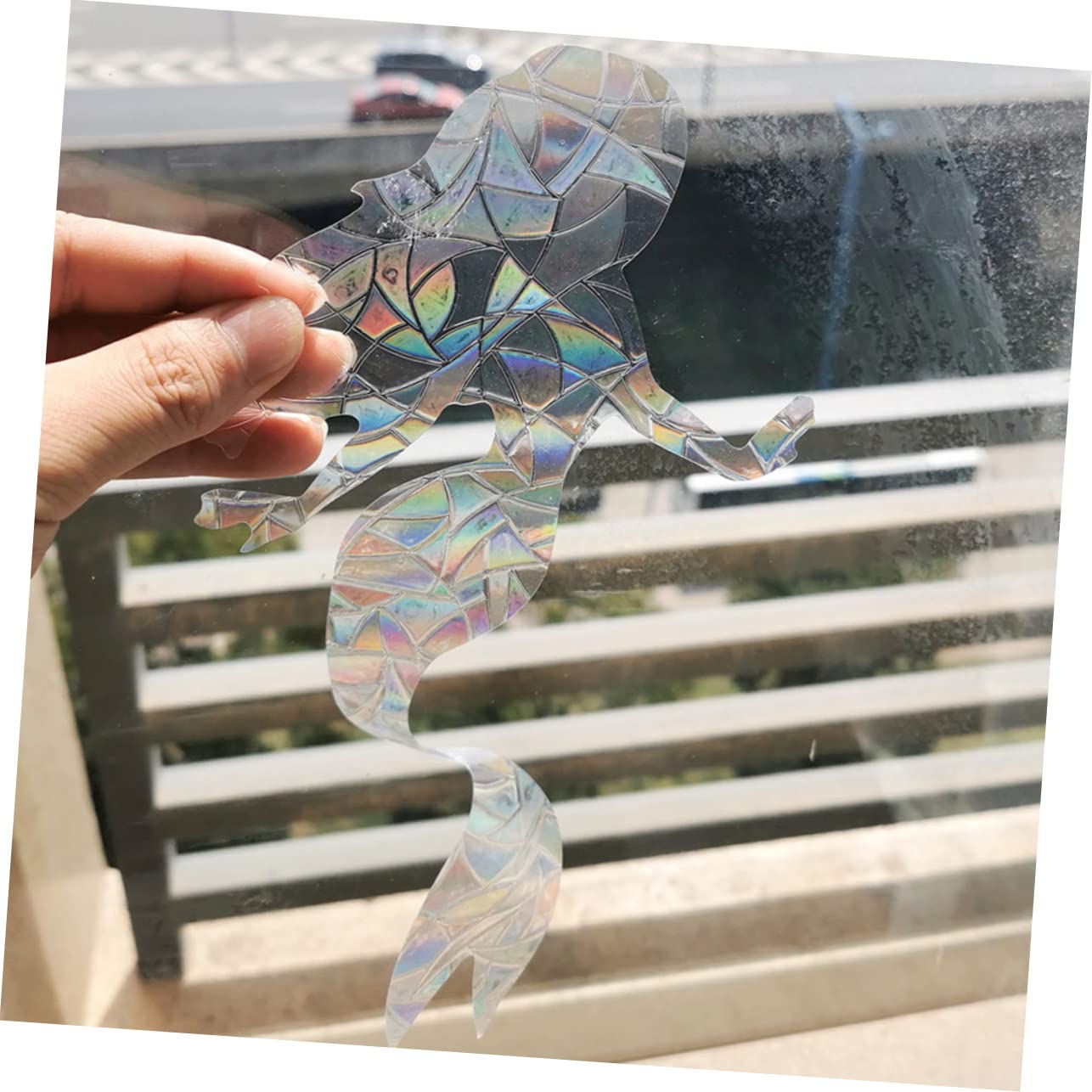 SOLUSTRE 18piezas Pegatinas De Forma De Decorativos Para Ventanas Para Adornos De Interior y Efecto De Refracción