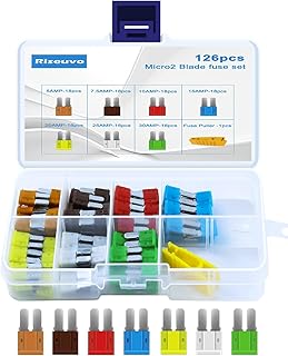 Micro2 Fuses Automotive - 126pcs ATR Blade Fuse Kit Assortment 5A 7.5A 10A 15A 20A 25A 30A for Car, Boat, RV, Trike, SUV Replacement