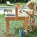 bopoobo Sand and Water Table for Toddlers, 4 in 1 Kids Wooden Sensory Activity Table with 2 Storage Bins, Painting Acrylic Board, Slide Track Toy & Windmill Suction Cups Toy, Beach Accessories