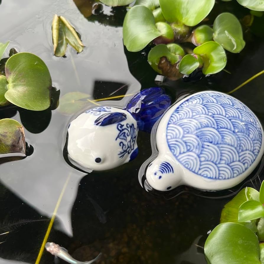 Amazon.co.jp: 浮陶器 カメ 金魚 睡蓮鉢 金魚鉢 メダカ鉢 ビオトープ