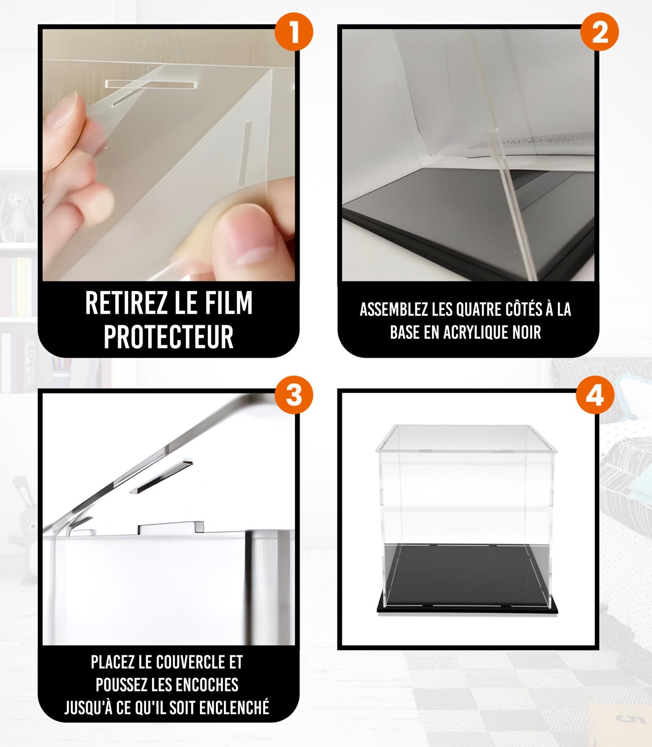 JSDMBD Vitrine Pour Collection, Vitrine En Verre Pour Collection Vitrine Curio à 4/5 Niveaux Vitrine Salon Vitrine Murale Pour Collection Vitrine Acrylique Anti-poussière 80x32x172cm Blanc