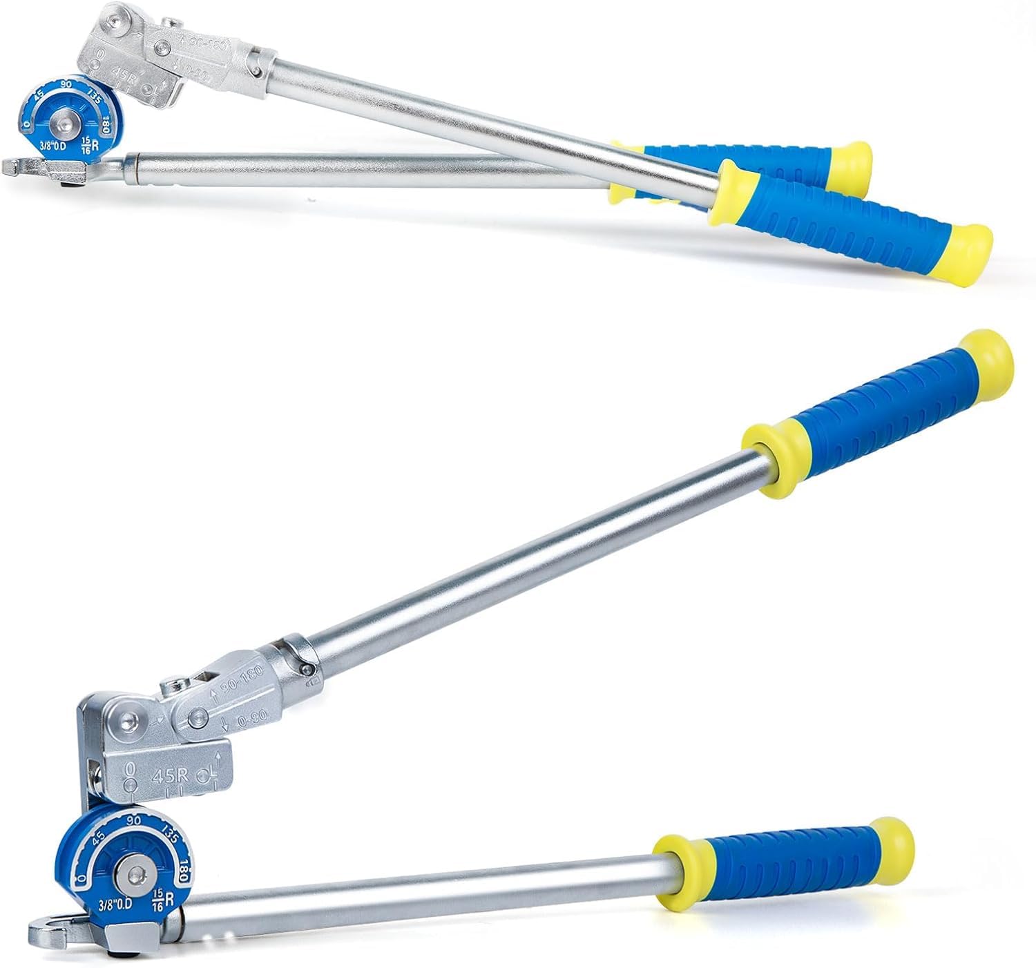 Rohrbieger 1/2" (12,7 mm) Schwerlast Rohrbiegezange, 180° Rohrbieger mit 63 cm Griffen für Kupfer-, Aluminium-, Eisen- & Edelstahlrohre – HVAC & Sanitär Werkzeug