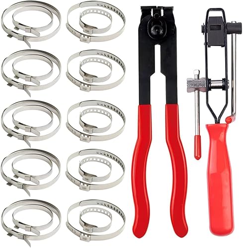 22 alicates de abrazadera de arranque de junta CV con 2 tipos de abrazaderas de arranque CV, alicates de amarre para botas de oreja, kit de
