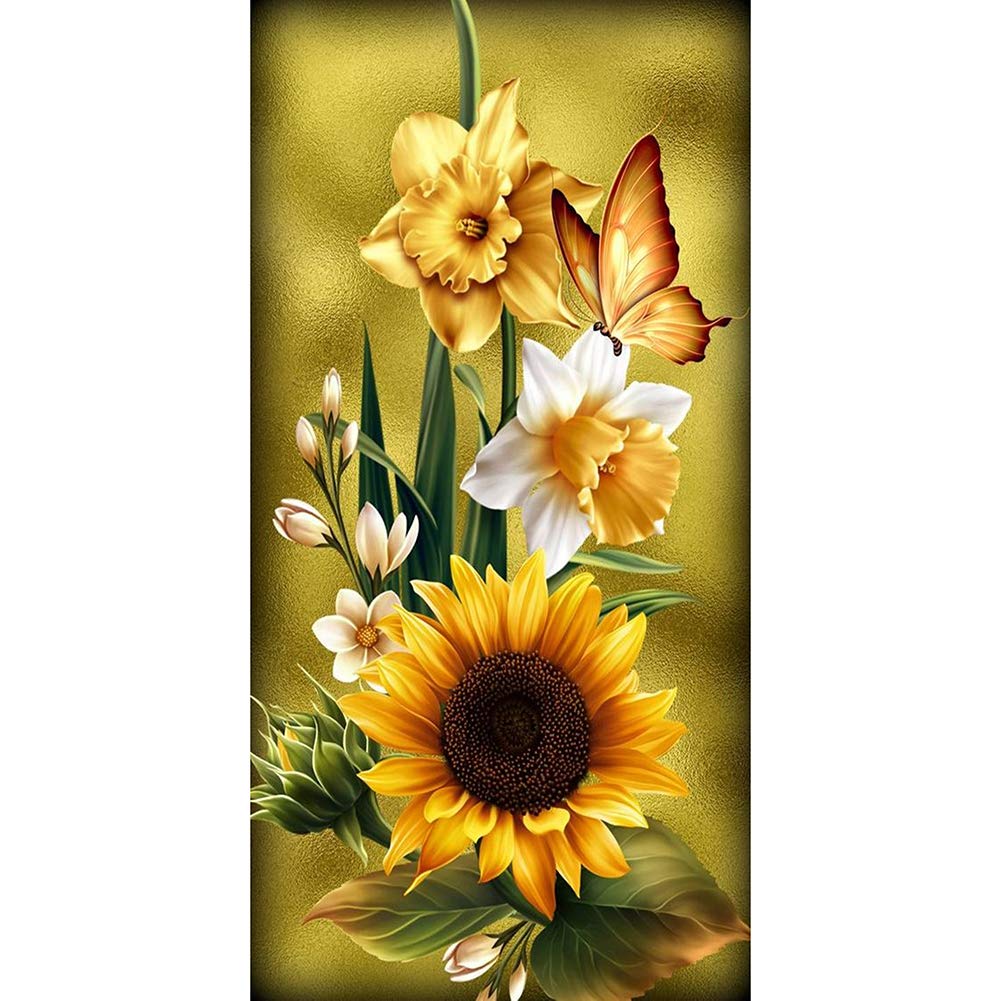 5D Diamond Painting Kit Completo Farfalla Girasole Kit Pittura