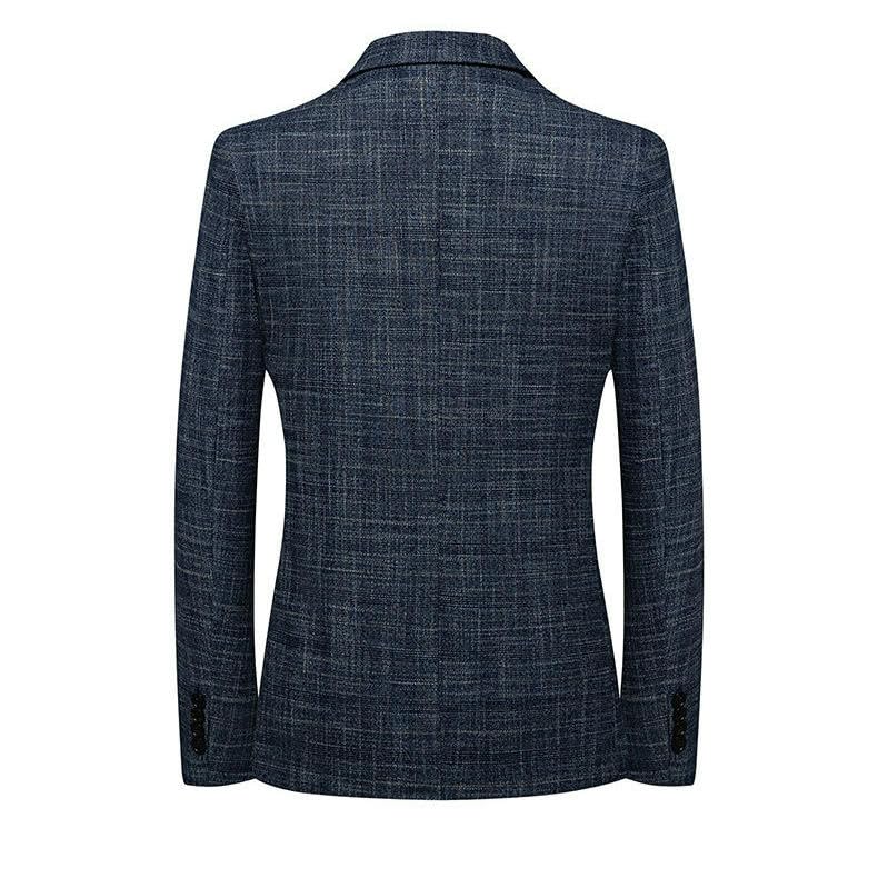 Men's Spring Autumn Korean Style Slim Fit Wrinkle-Resistant Wrinkle-Free Plaid Blazer3