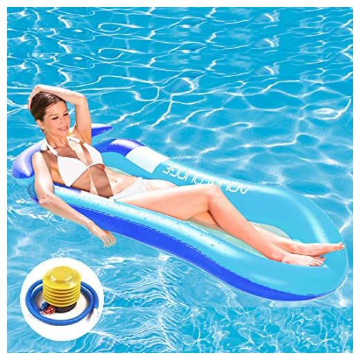 EPROSMIN Inflatable Pool Float with Pump - Pool Lounger with Head Pillow Water Hammock Swimming Pool Floats Mesh Pool Floats for Adults,Kid,Lounge Chair,Water Bed Sofa