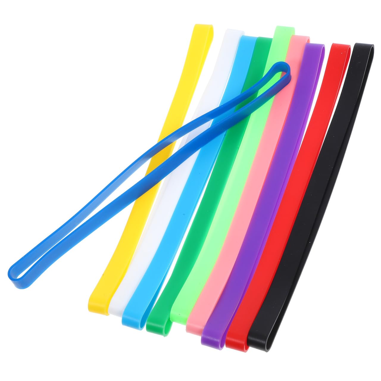 TEHAUX 10Pcs Colored Silicone Elastic Bands for Notebooks and Books