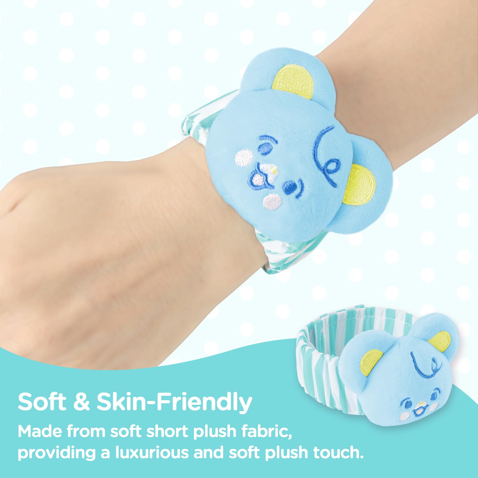 LittleForBig Armrasseln für Erwachsene - Weiches, verstellbares Armband mit Glöckchen im „Baby-Parade“ Design 2er-Set