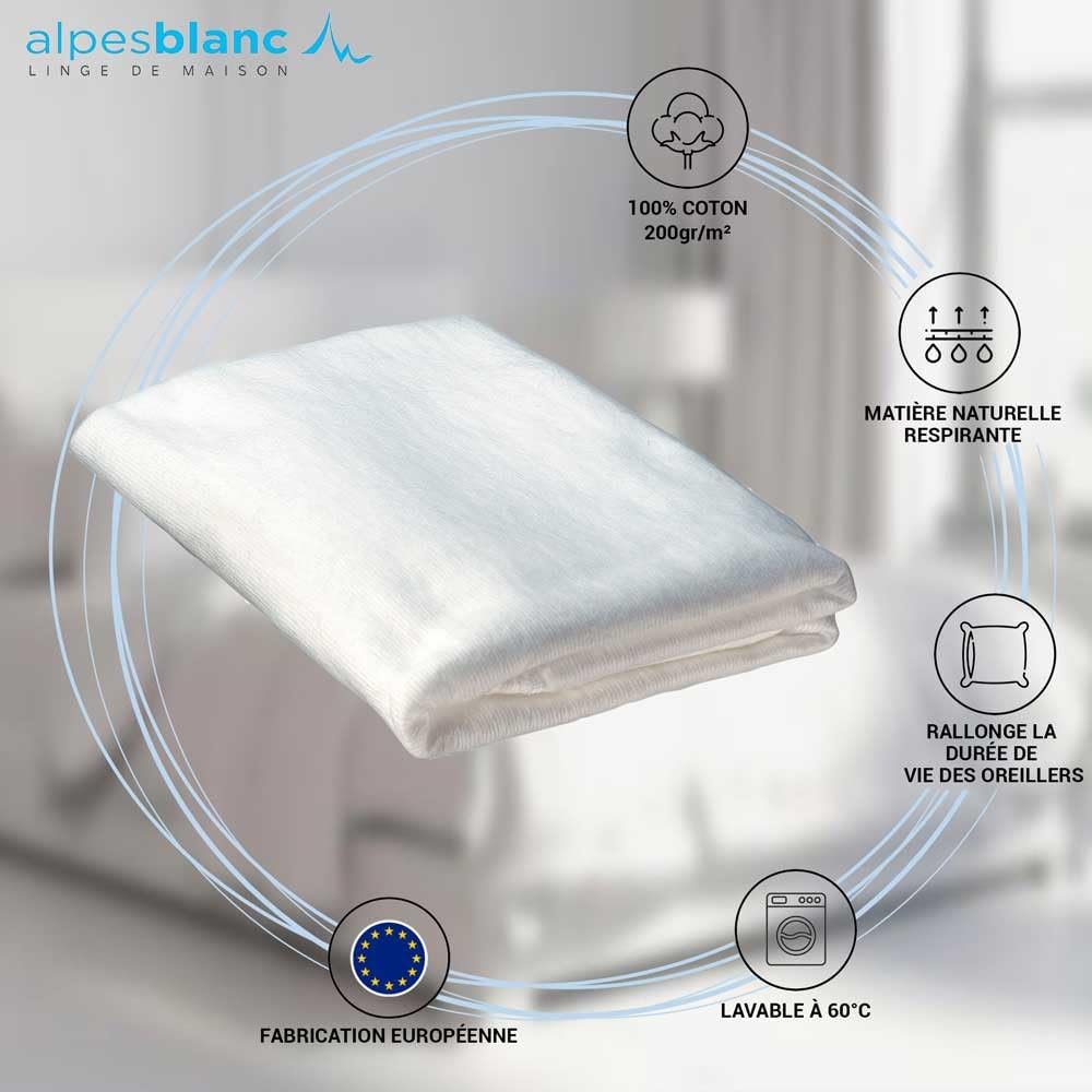 Alpes Blanc Set di 4 federe per cuscini, 100% cotone, dimensioni: 60 x 60 cm