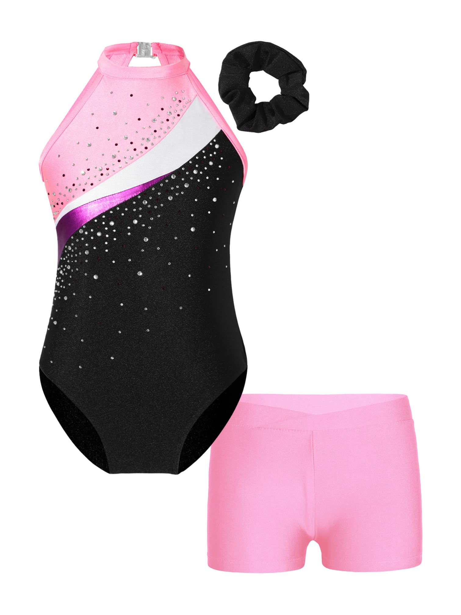 iiniim Bambina Body Ginnastica Artistica con Senza Maniche e Pantaloncino Body Danza Ritmica Costume Balletto Bambina