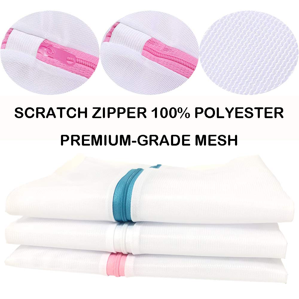 3 Pezzi Rete Per Bucato In Lavatrice – Sacchetti A Maglia Fine 40x50 Cm Con Fermacorda, Per Biancheria Intima, Calze E Capi Delicati - 4