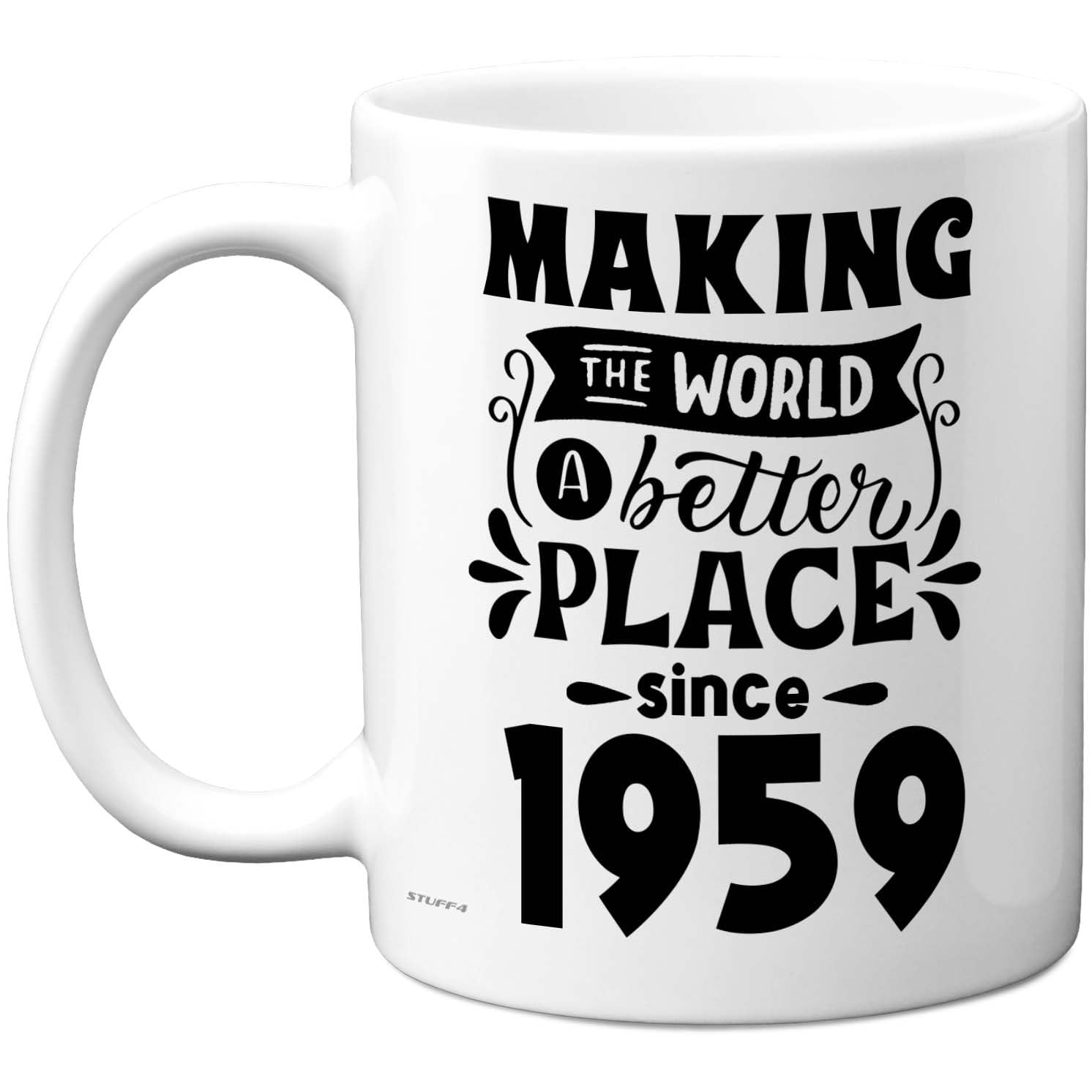 Stuff4 67th Birthday Mug Gift for Men Women - Making The World a Better Place Since 1959 - Happy 67 Birthday Gifts for Grandad Grandma Nan Retro Back in 1959 Age 67 Bday, 11oz Ceramic Coffee Mugs