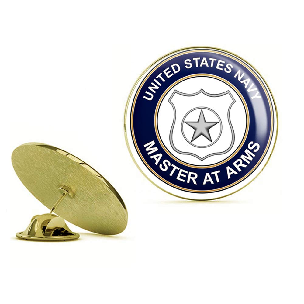 HOF Trading Gold US Navy Master at Arms MA Military Veteran Served Gold Lapel Pin Tie Suit Shirt Pinback