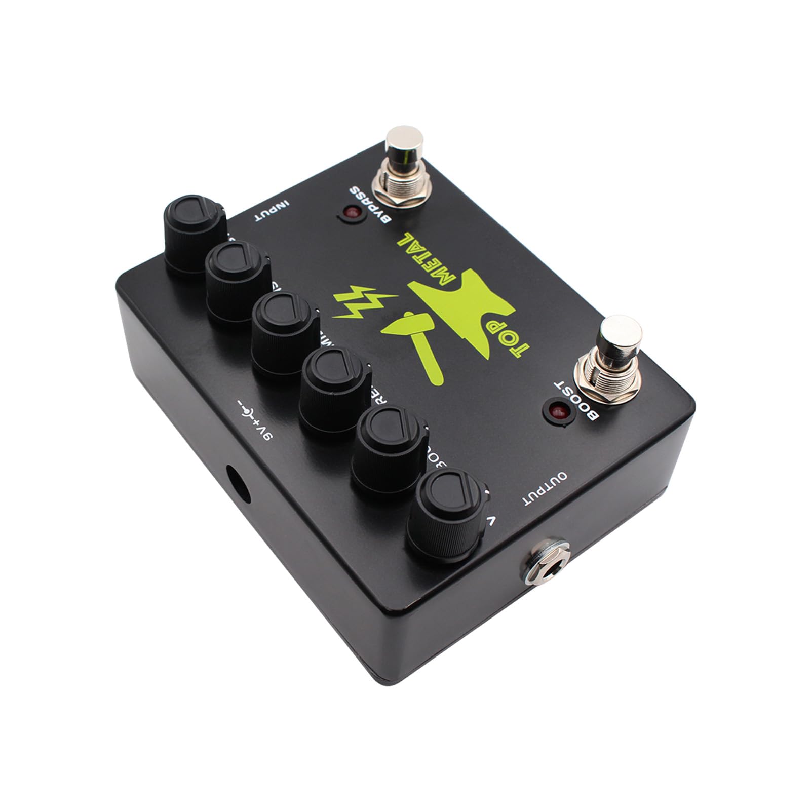 Pedale Distorsione Heavy Metal, Pedale Distorsione Top Boost per Chitarra, Effetto per Chitarra Ad Alto Guadagno con Messa a Fuoco Media EQ a 3 Bande, Ideale per Chitarre Elettriche, Bassi
