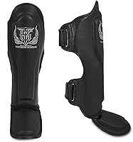 TOP KING New Pro Leather Muay Thai Shin Guards - Ultra Lightweight, Secure Fit, Full Protection
