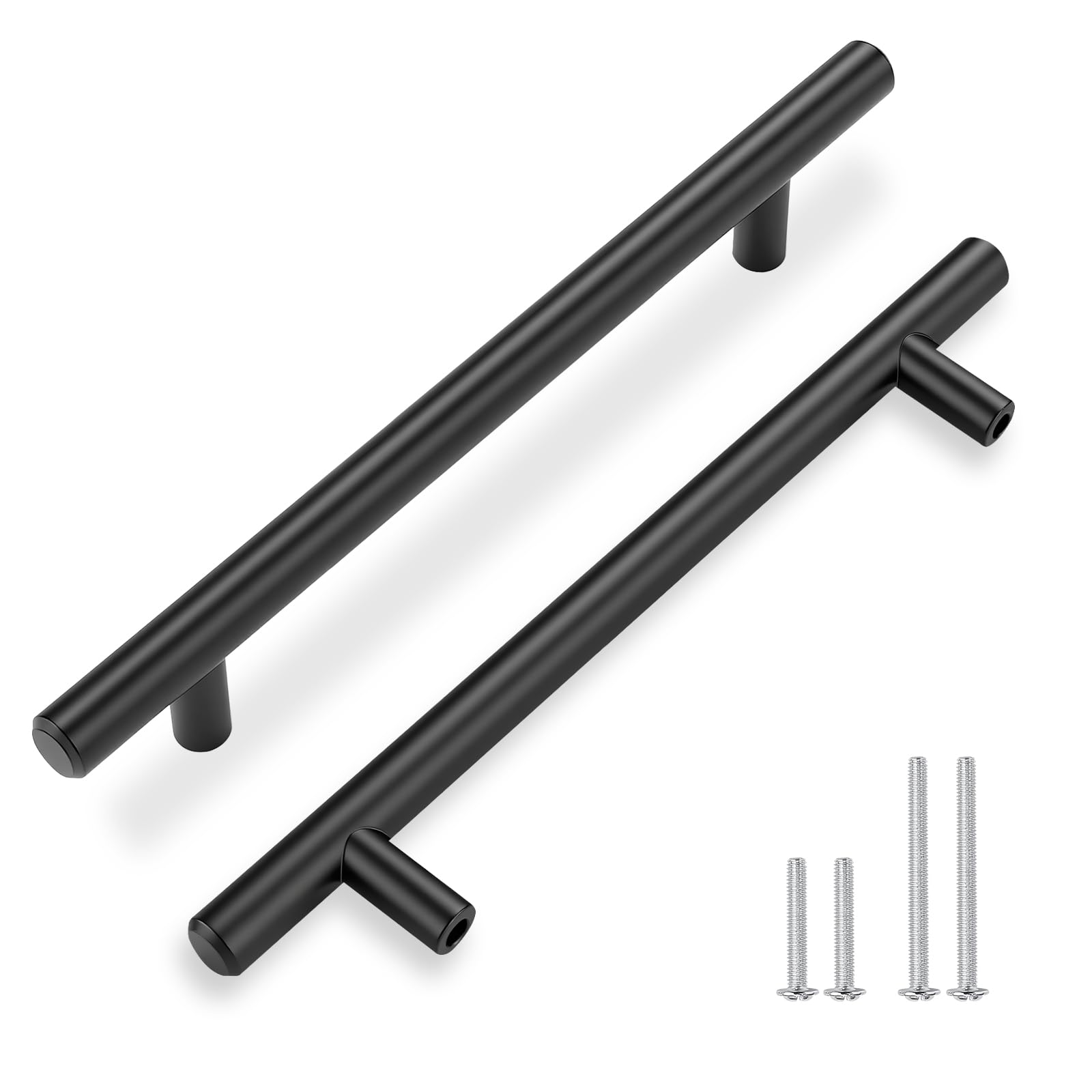 Poignées d'armoire 128mm en acier inoxydable noir mat pour cuisine lot de 15 pièces robustes