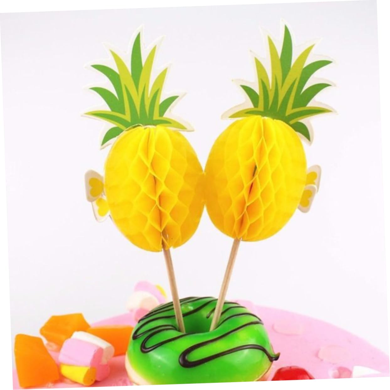 20pièces Décorations De Gâteau Flamingo Et Ananas Plastique pour Anniversaire Picks De Gâteau Tropicaux Idéaux pour Et Desserts Fête