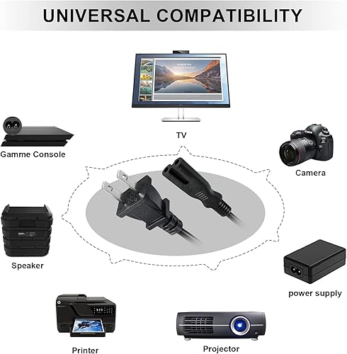 Miniatura 5 de Cable de alimentación de CA estándar de 6 pies para Xbox One, Xbox Series, Sony PS3PS4PS5, altavoz, monitor, Samsung, LG, Sony, TCL, Toshiba