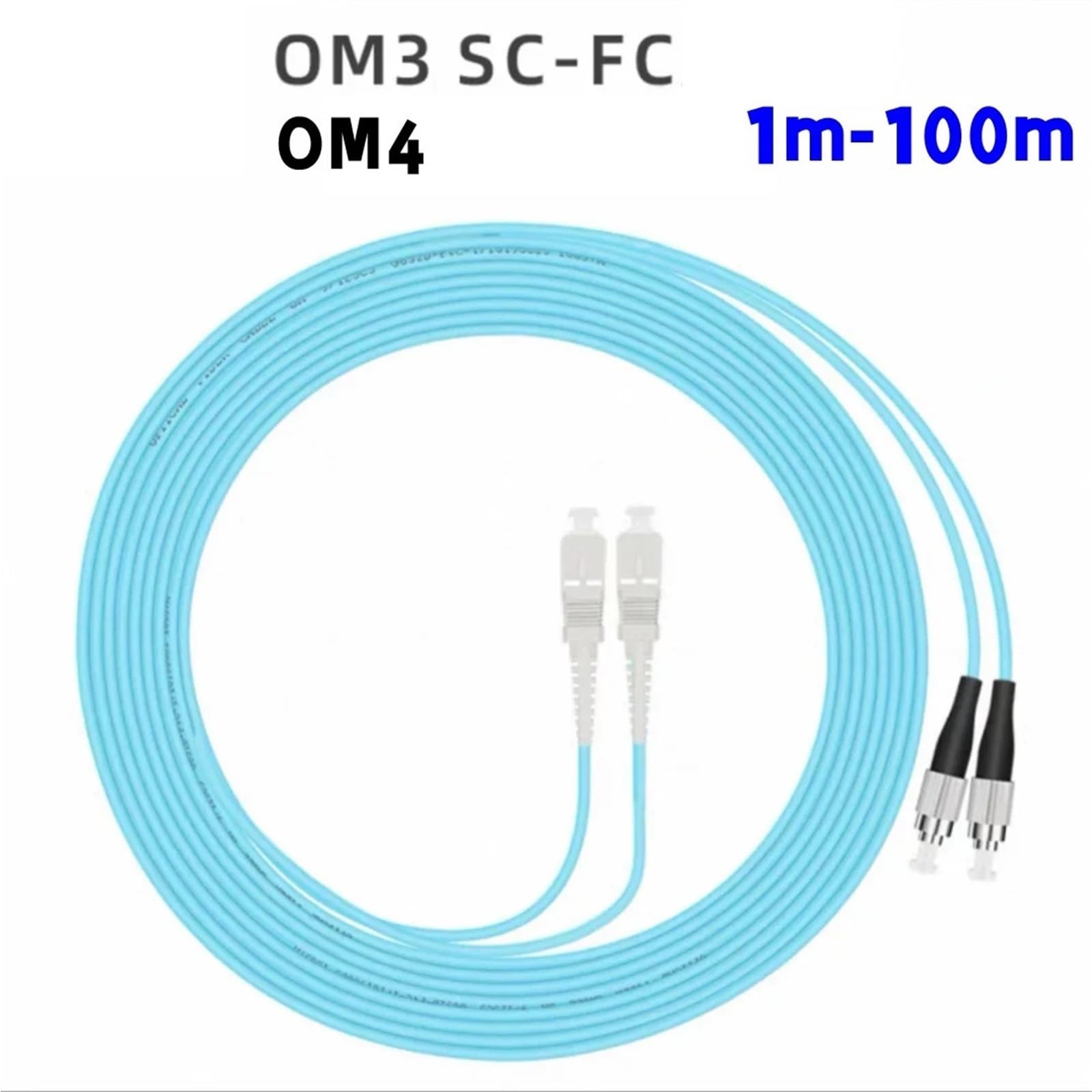 Câbles de raccordement à fibre optique SC-FC OM3 OM4 Duplex 1-100m (20m, 2pcs OM4)