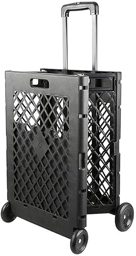 Miniatura 7 de Carrito de compras plegable de 55 libras de capacidad portátil utilitario carrito rodante