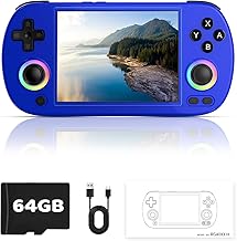 RG40XX H Retro Handheld Game Console with 4.0 Inch IPS Screen, Built-in 64GB TF Card and Linux System, RGB Lighting Joystick, Streaming and HD Retro Emulator RG40XX H (Blue)