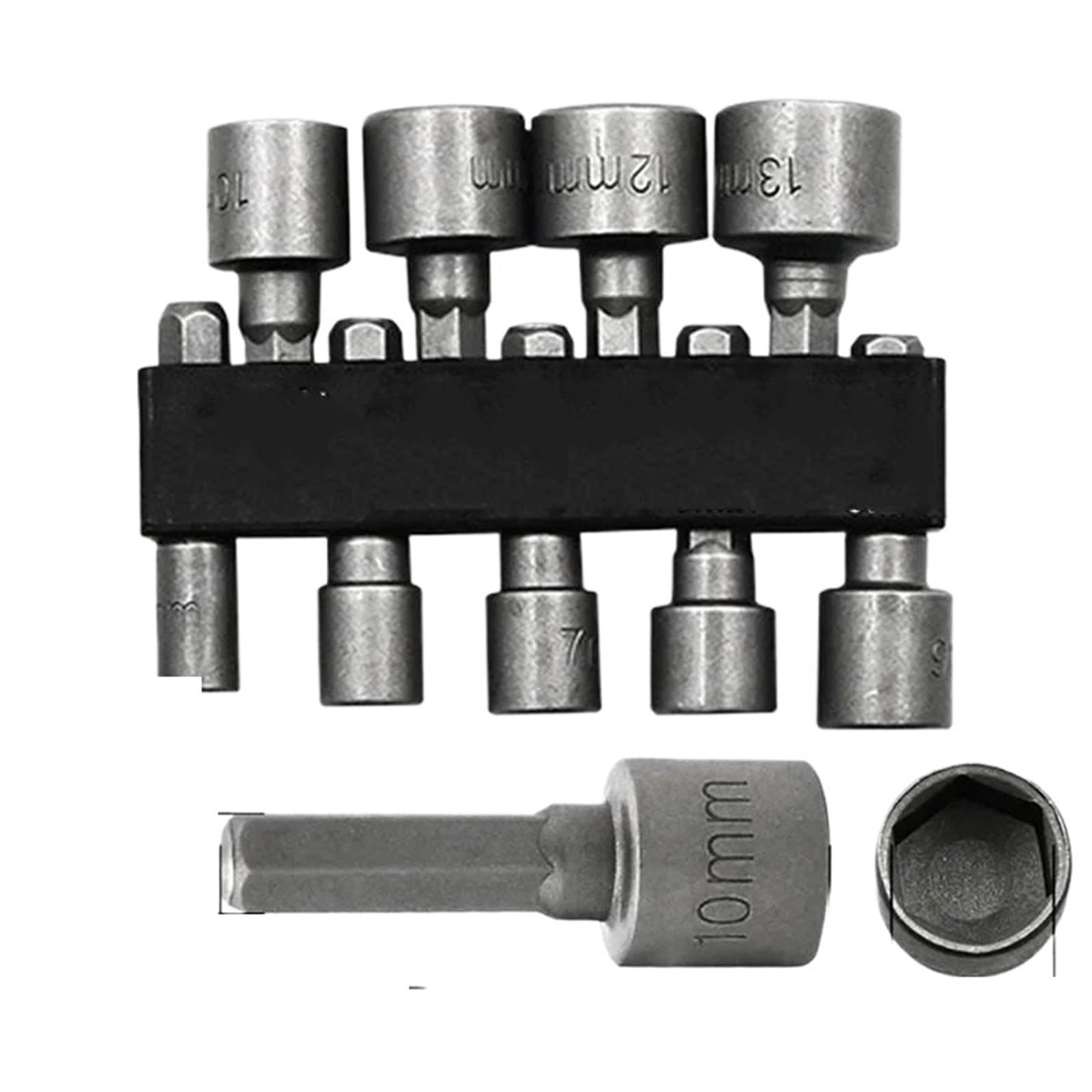 Kauwyehd 9Pcs 9/14Pcs/Set 5Mm-13Mm Hex Sockets Sleeve Nozzles Nut Socket Wrench Set(9Pcs)