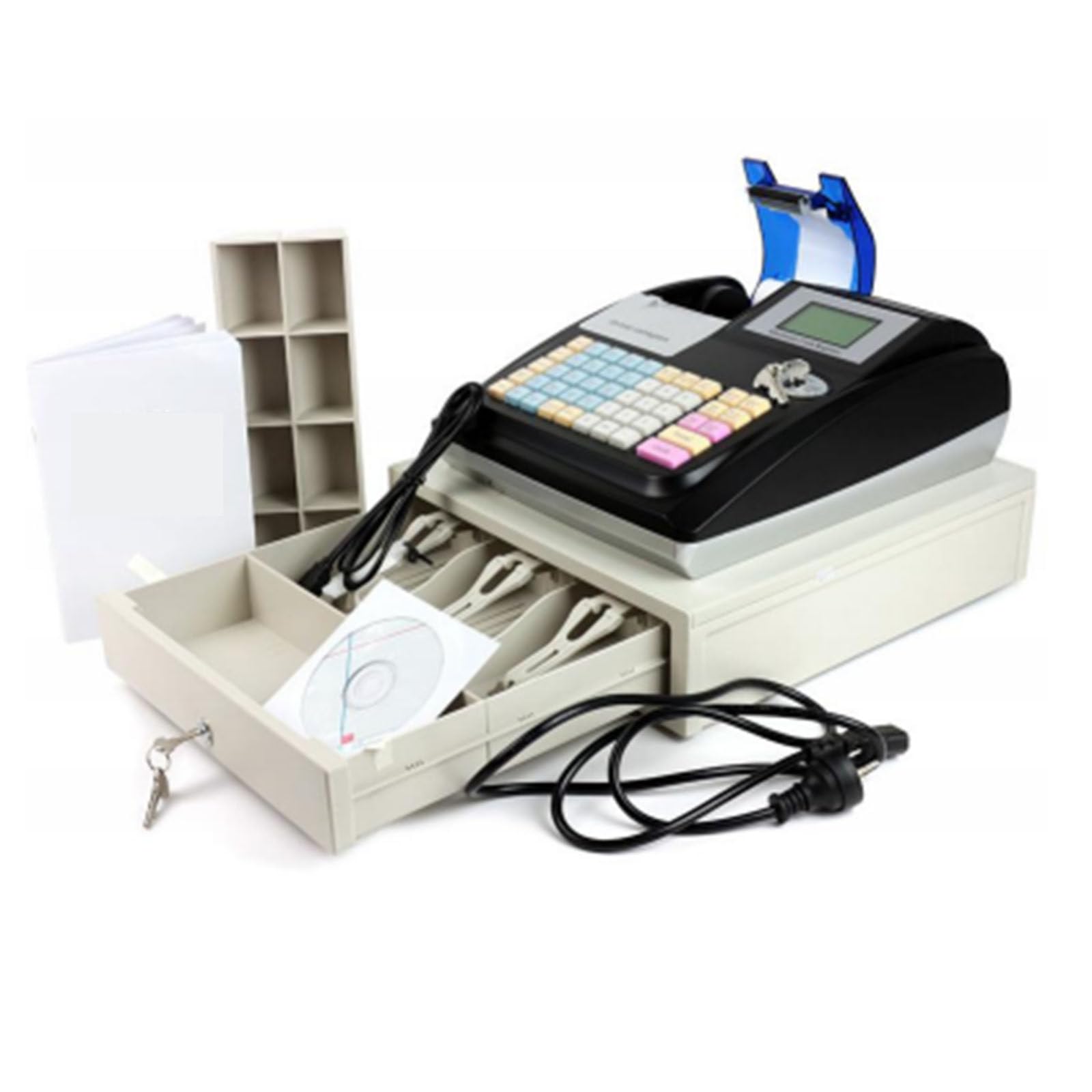 Caja registradora electrónica de 48 Teclas de supermercado, quiosco de Caja registradora para restaurantes, supermercados,Black-UK