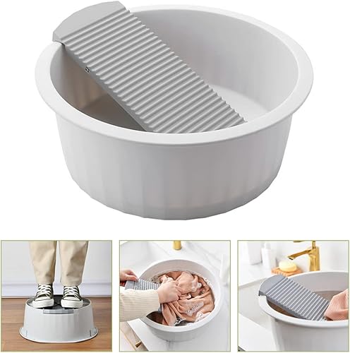 Miniatura 4 de SECFOU 1 Unidades Ropa Interior Lavabo Gris Pañal de Mano Rectangular Portátil Bañera Recién Nacido Sin Lavado Japonés Hogar con Tabla Tabla Cubo