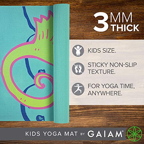 Image of Gaiam Kids Printed Yoga Mat, Non-Toxic, Fun Design, 3mm