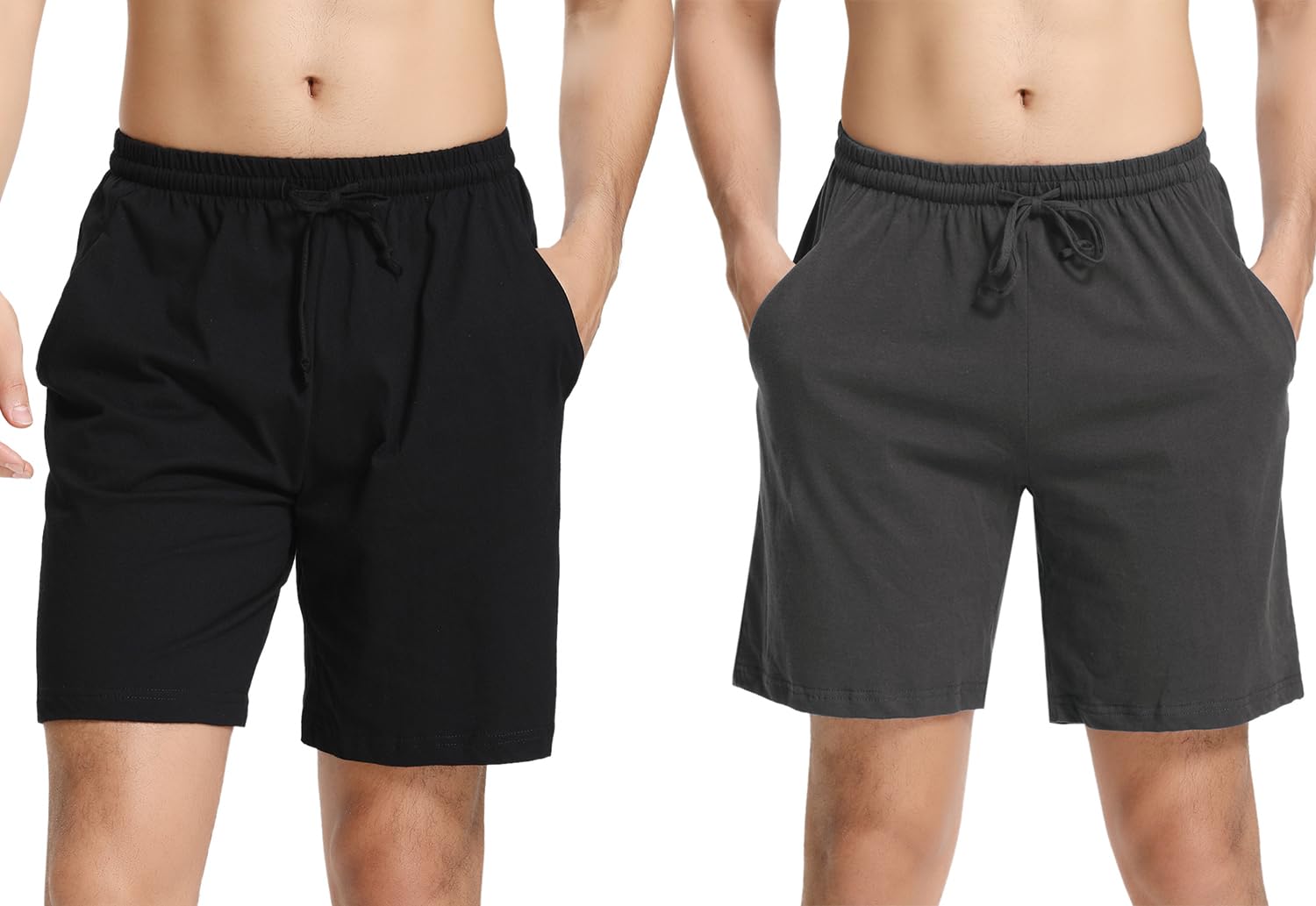 Aseniza Bas de Pyjama Homme Short Décontracté en 100% Coton Pyjama Short Homme pour Short de Pyjama Hommes d'été