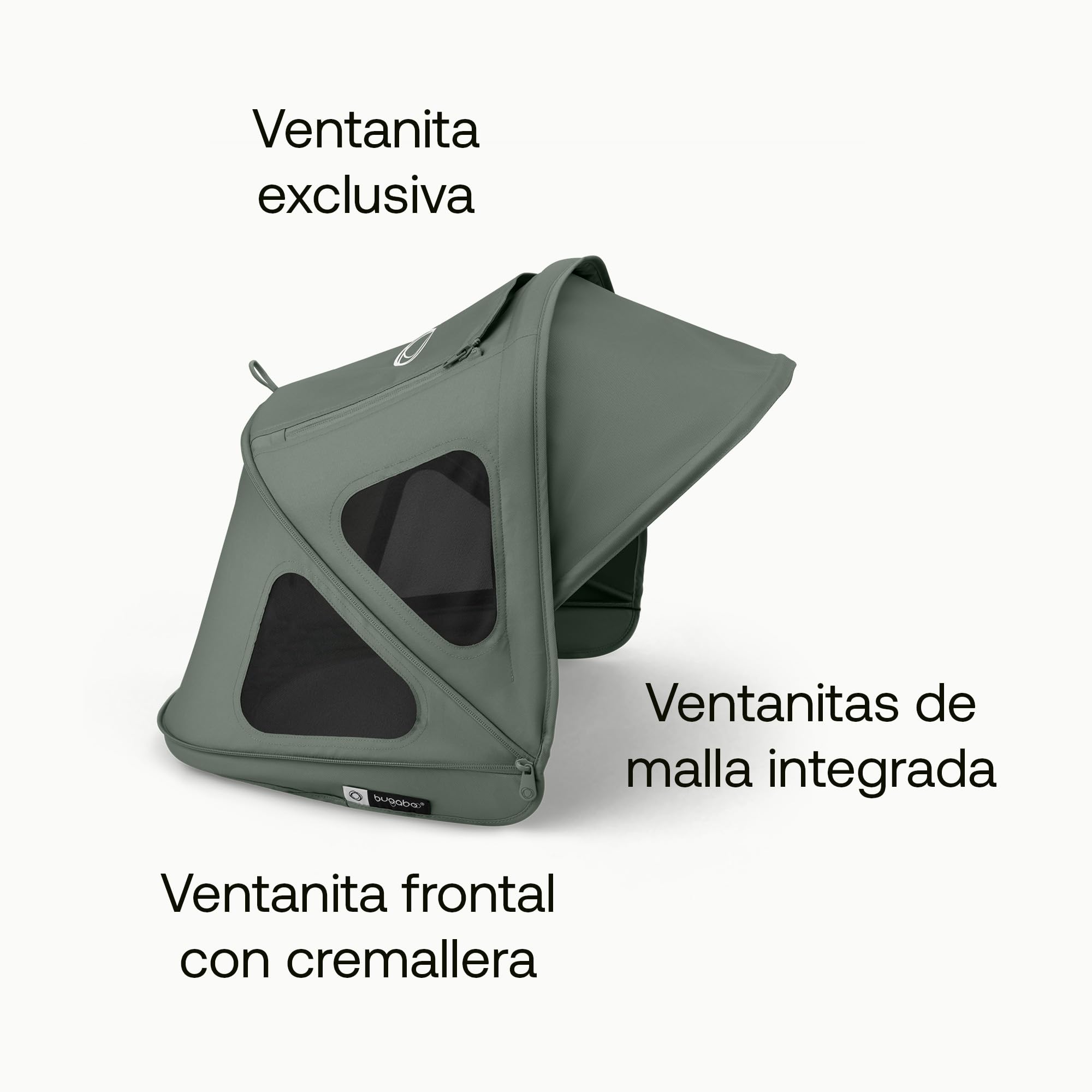 Bugaboo Capota ventilada Dragonfly, extensible para una protección adicional y una protección solar óptima, repelente al agua, Forest Green