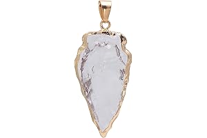 White Necklace Men: Raw Crystal Craft Quartz Arrowhead Pendant