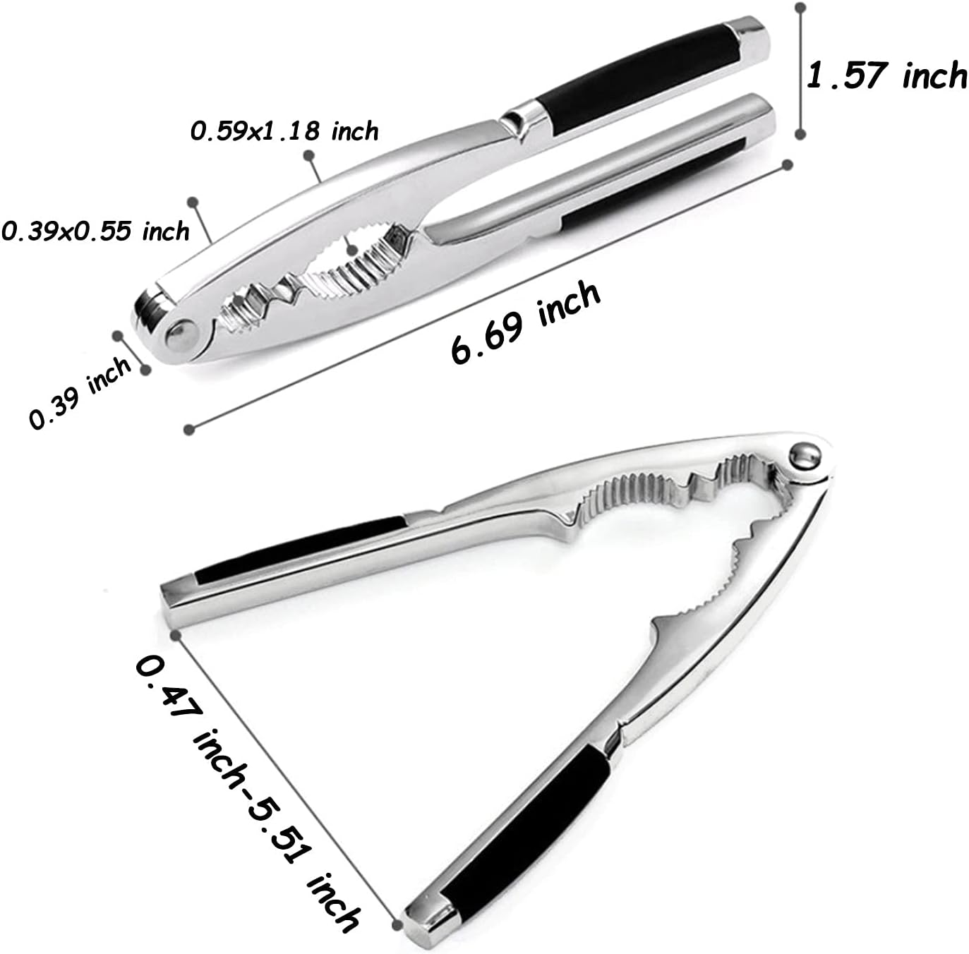 WAFJAMF Nut Crackers Heavy Duty Walnut Cracker Plier Opener,Seafood Tool,Non-slip Handle