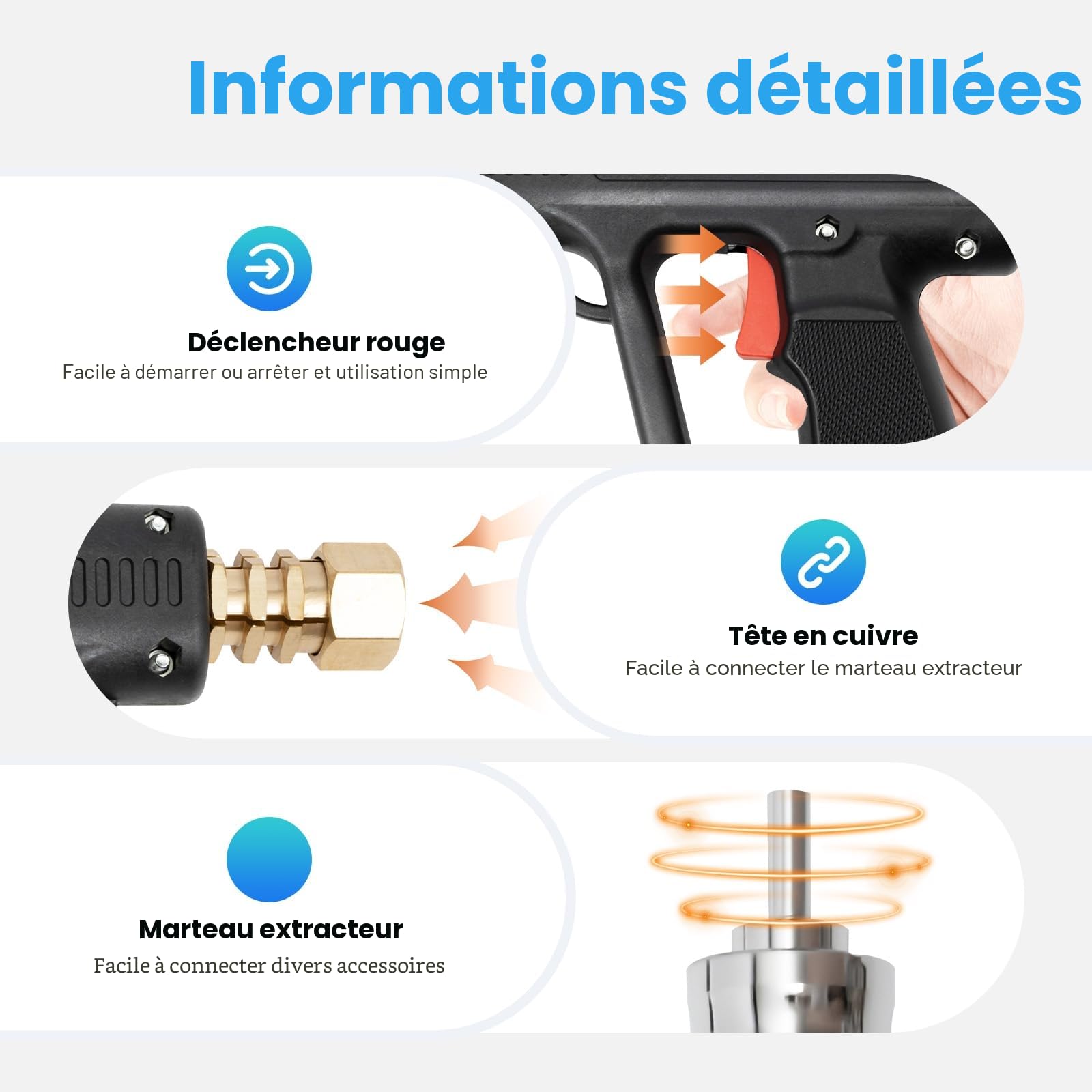 Kit Débosselage Carrosserie 86 Pièces, Pistolet Tire-Clou pour Spotter