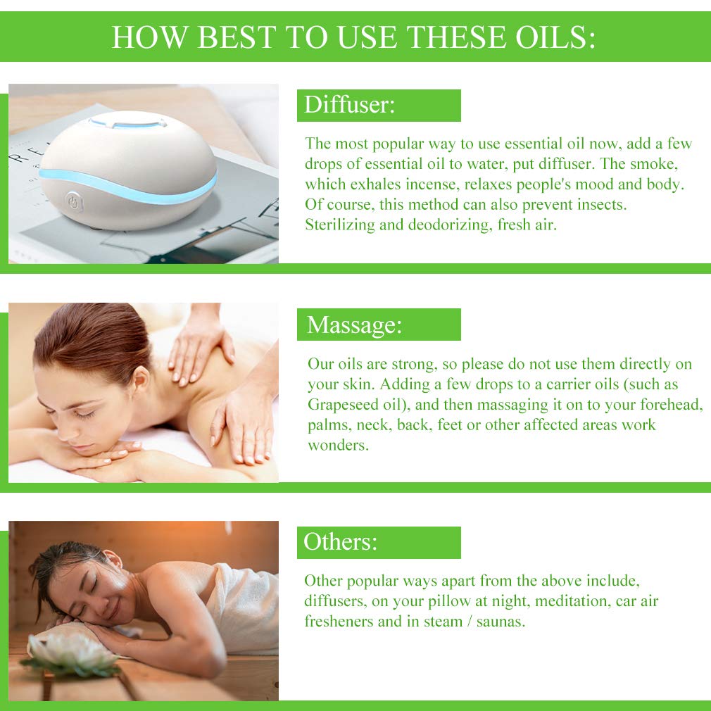 Top 16 Aromatherapie Clary Salbei ätherisches Öl Set für Diffusor, 100% reine Kamille ätherisches Öl Kit für Luftbefeuchter, Lavendel ätherische Öle Set - Ylang Ylang, Rose Öle...