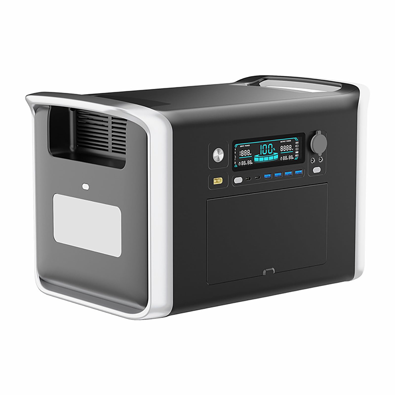 Centrale elettrica Portatile da 1800 W, generatore Solare con Presa CA, Power Bank con Luce LED, generatore a Batteria per Campeggio, Backup Domestico, Emergenza, Camper