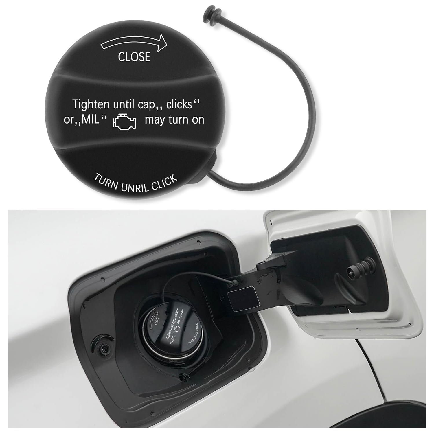 Fuel Tank Filler Cap,Gas Cap Compatible With BMW E39 E46 E60 E90 E92-128i 320i 325i 328i 328xi 330i 330xi 335i 525i 528i 530i 535i 750i X1 X3 X5 Z4 M3 Mini Cooper, Replace # 16117222391, 10844, 31848