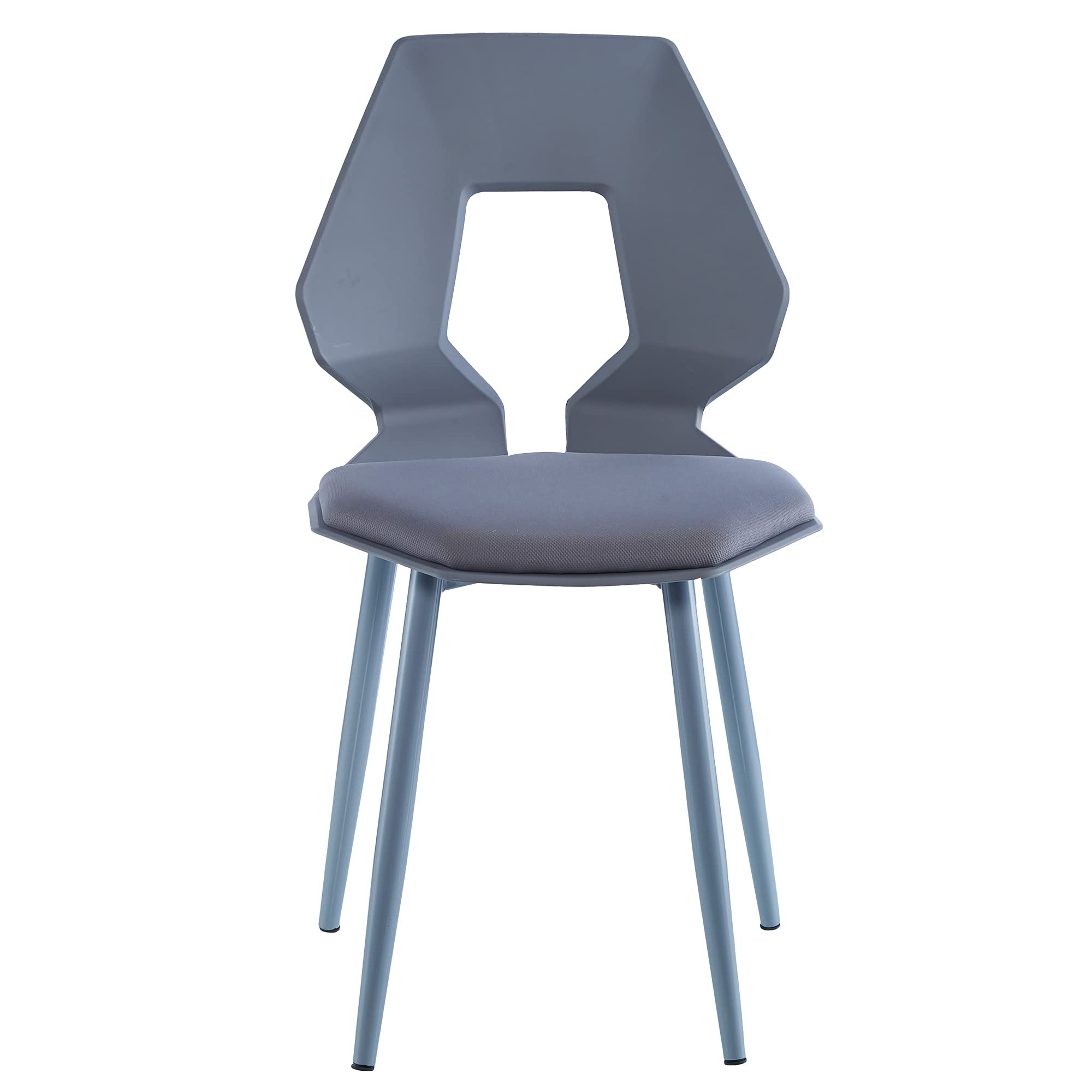 Set di 2 o 4 sedie di design, adatte per sala da pranzo, cucina, soggiorno, ufficio, di plastica, colore: grigio/grigio, quantità: 4