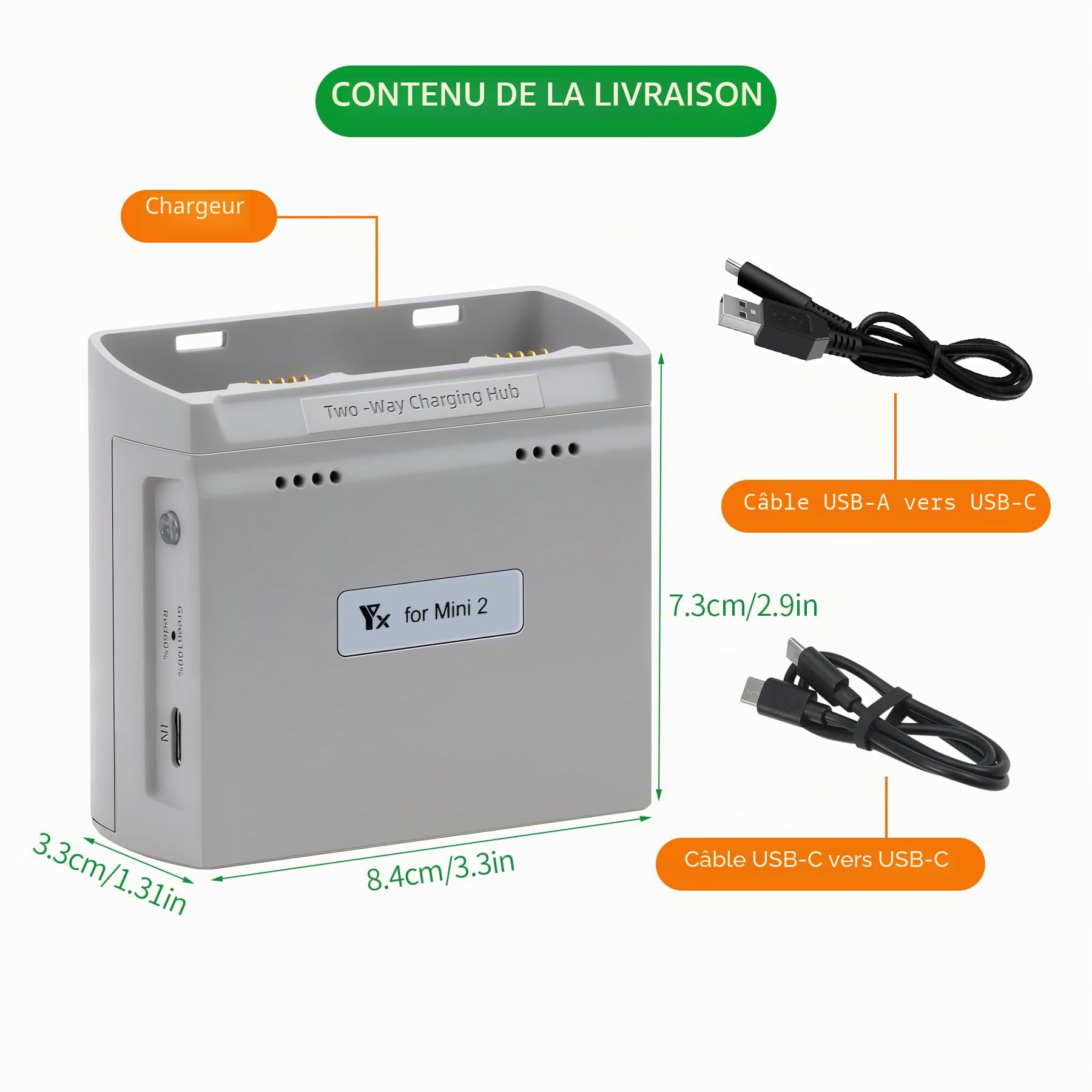 Chargeur de batterie parallèle multifonction 36 W avec charge de stockage pour DJI Mini 4K/2/2 SE, mini drone SE, hub de charge bidirectionnel, accessoires de batteries doubles