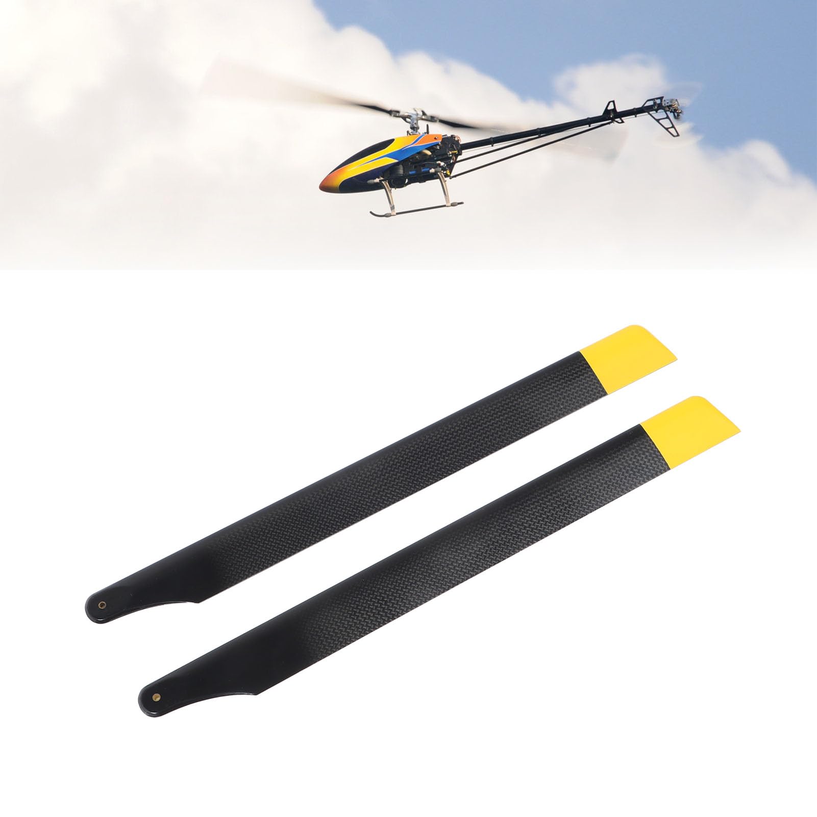 Dilwe Pales de Rotor Principal D'hélicoptère RC, Conversion D'énergie Précise et Efficace pour Flywing BELL206, Contrôle à Faible Bruit pour Les Copilotes UH1 de Remplacement