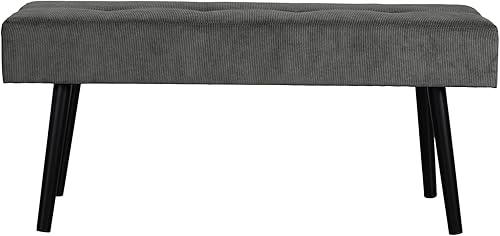 Miniatura 6 de Banco de entrada – Banco gris para dormitorio, moderno extremo otomano de cama, bancos acolchados de pana para sala de estar, vestíbulo, vestíbulo,