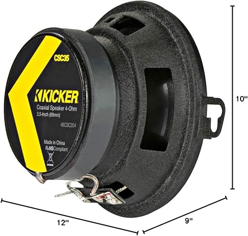 Miniatura 9 de KICKER 46CSC354 CS-Series CSC35 Altavoces coaxiales de 3.5 pulgadas (3.504 in), 4 ohmios (par)