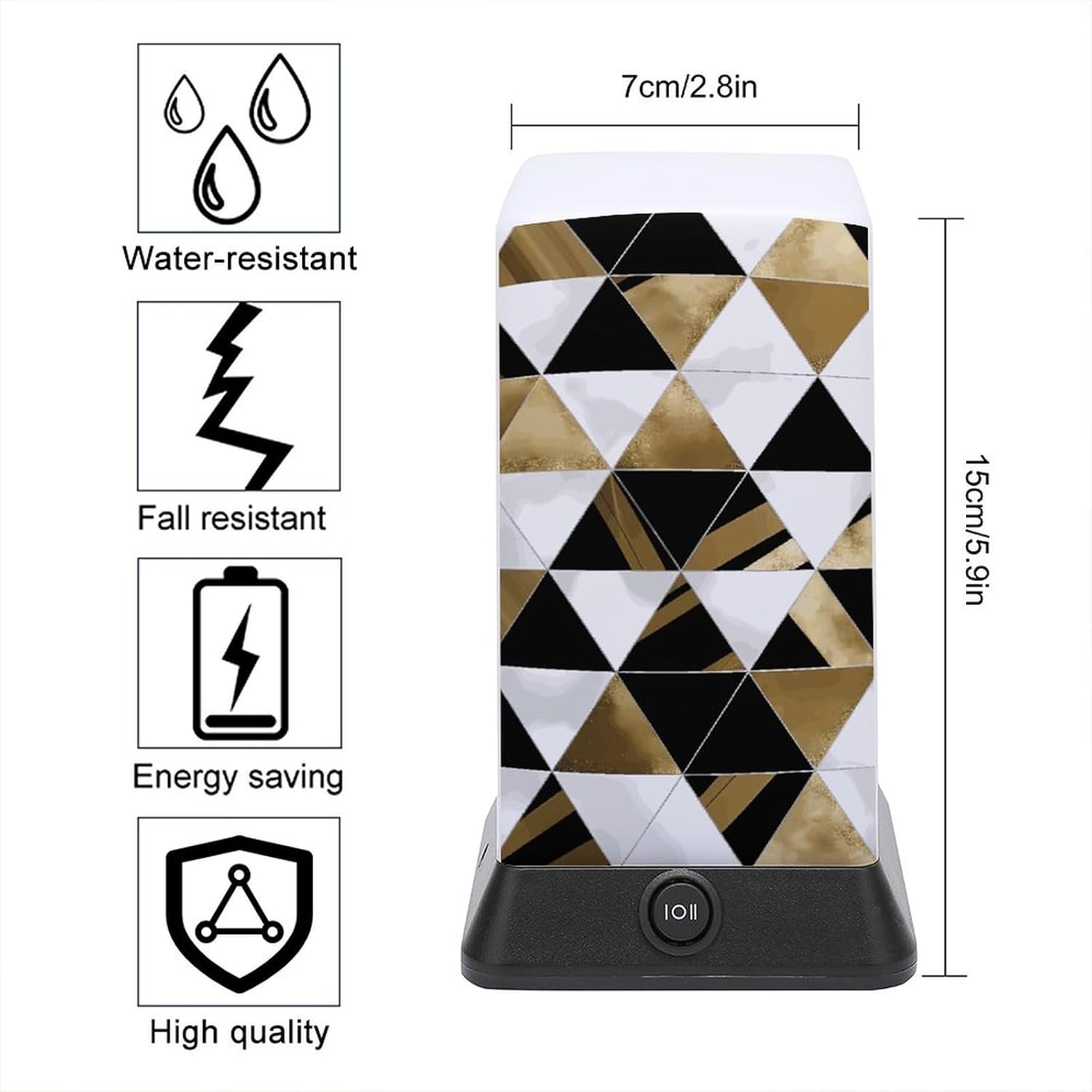 Desk Lamp for Office Home Dimmable Small Desk Lamp Fashion Modern Triangles Battery Operated Lamp for Reading Study Work