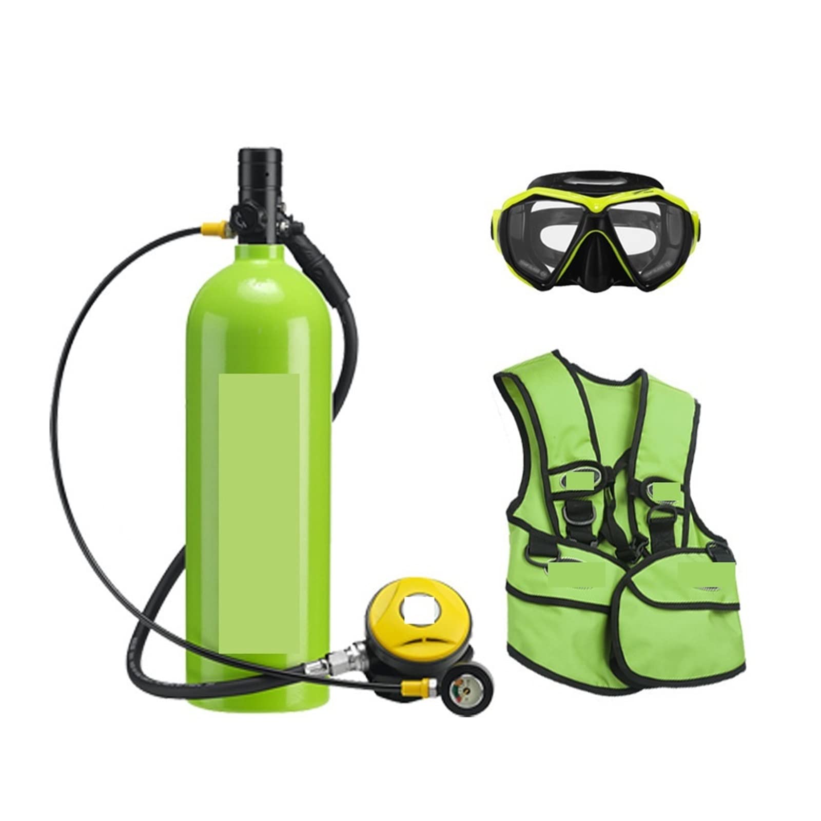 Portable Dive Cylinder, Outdoor Diving Respirator 2L Adult Swimming Oxygen Cylinder Leisure and Entertainment(Groen,A)