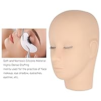 Vista 2 de Cabeza de maniquí de pestañas, cabeza de maniquí de extensión de pestañas, cabeza de práctica de goma de maquillaje de 3 capas, cabeza de muñeca